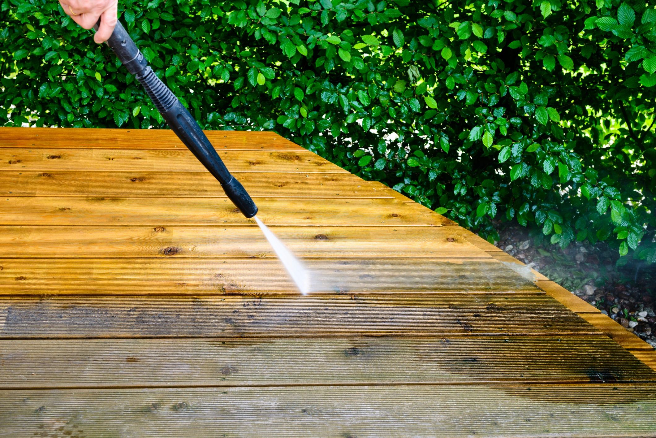 Restored deck with eco-friendly washing