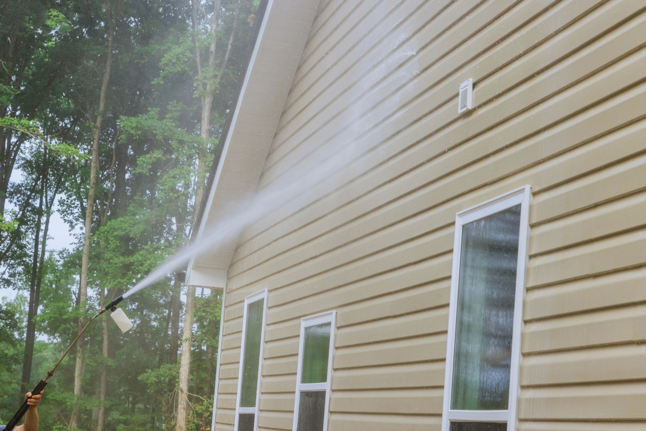 Clean commercial building exterior