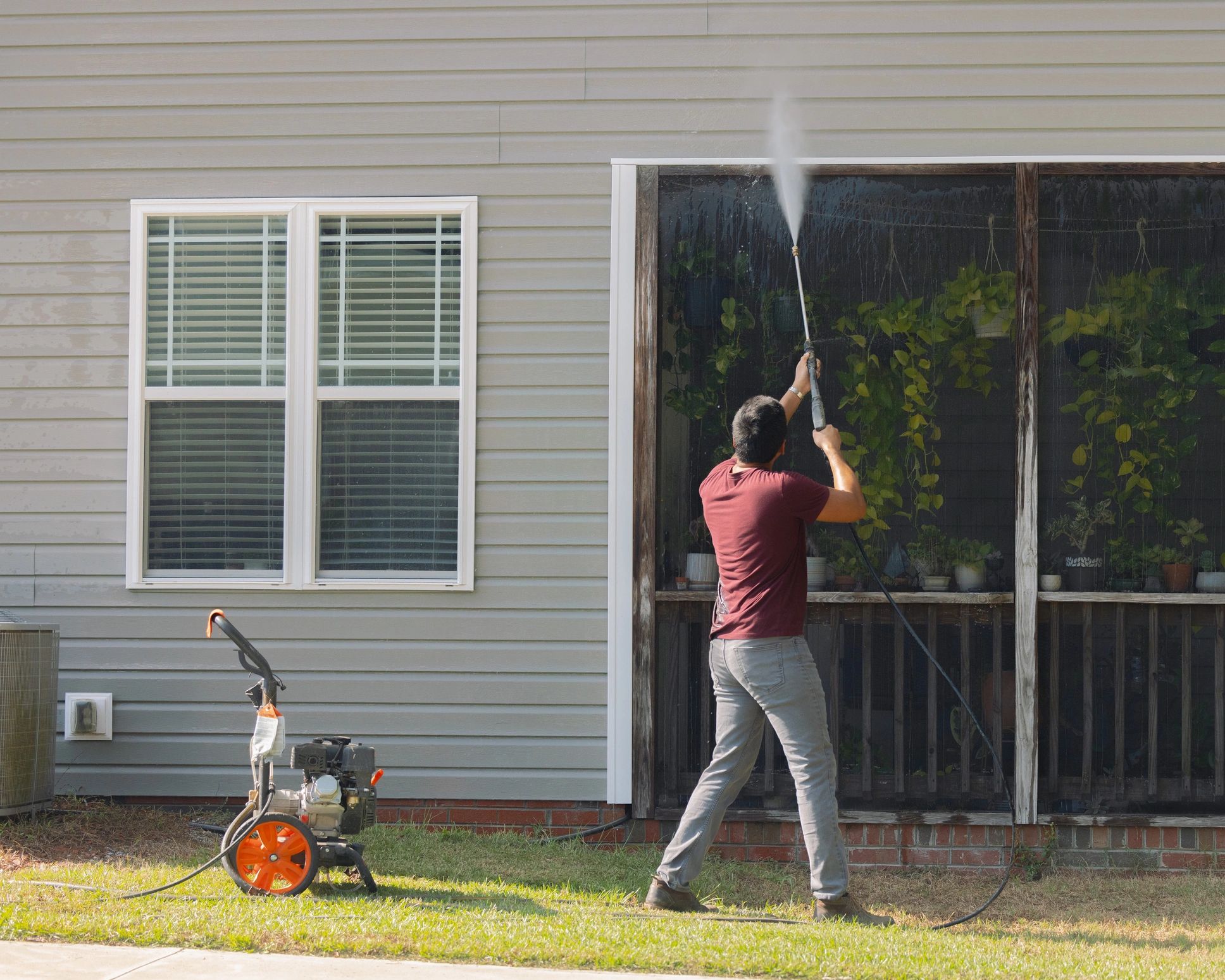 House siding pressure washed